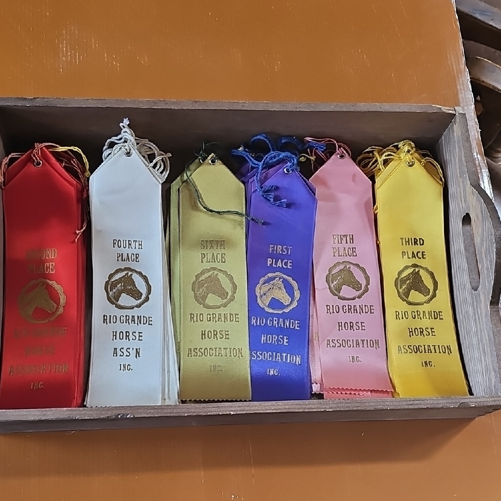 50 original from the 1960s Rio Grande Horse Association Award Ribbons equine
